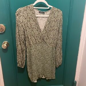Green cheetah dress